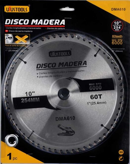 DISCO DE SIERRA PARA MADERA 10" X 60T. Uyustools