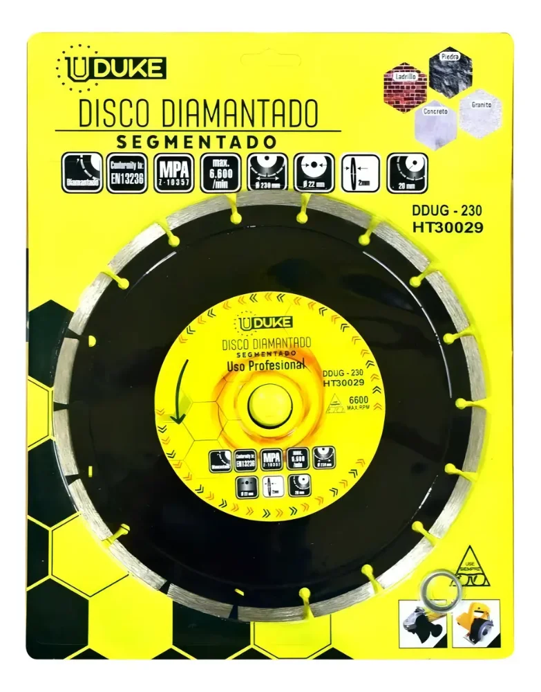 DISCO DIAMANTADO SEGMENTADO 9 Pulgadas. Uduke Modelo HT30029 Corte Porcelanato