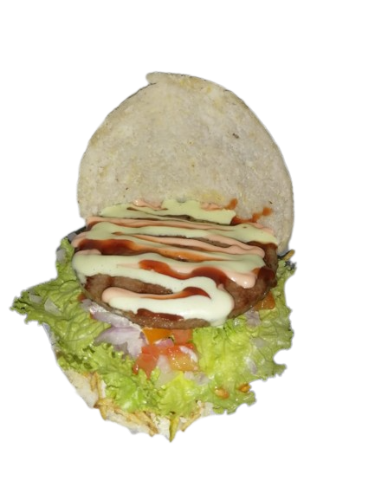 Arepa con Carne Hamburguesa