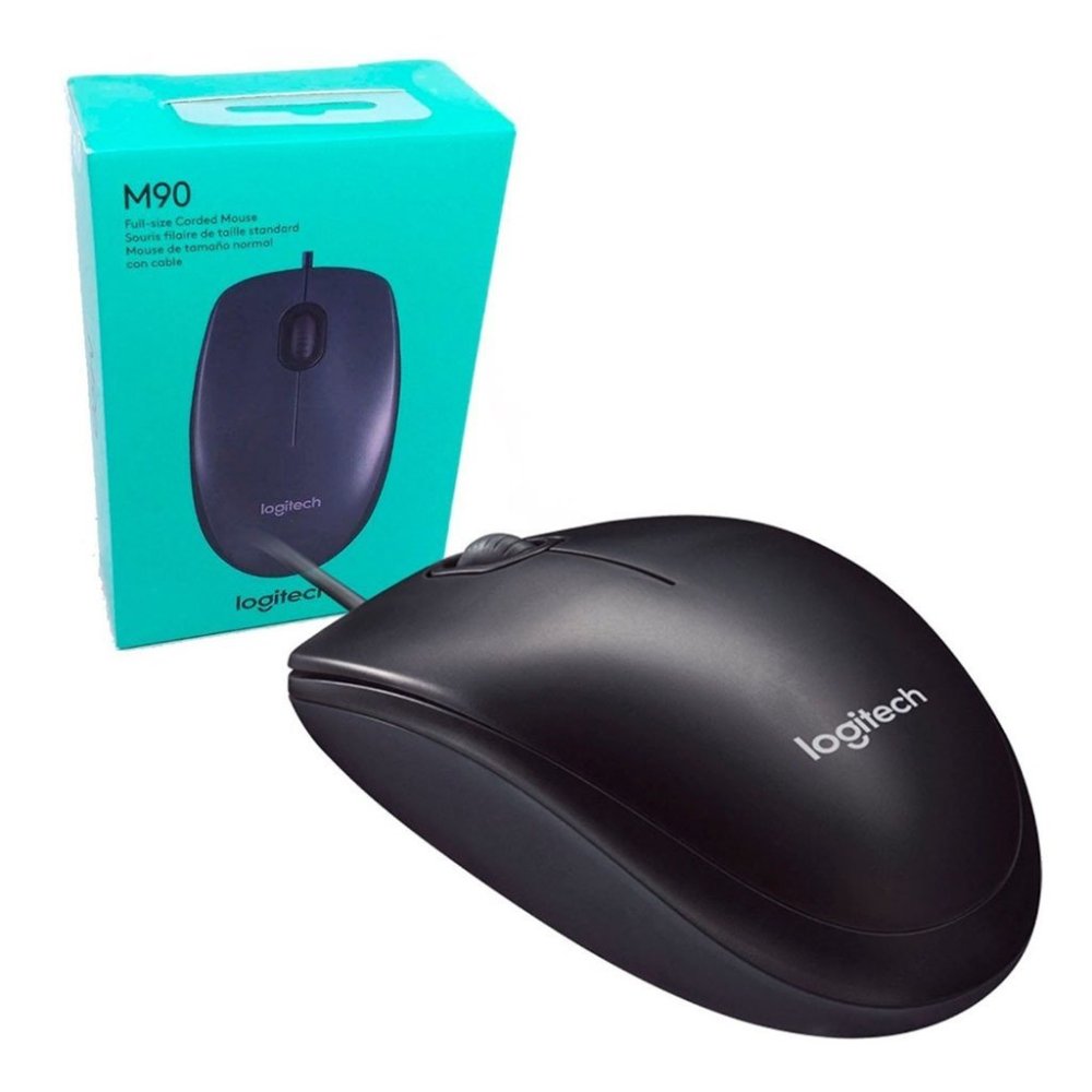 Mouse con Cable USB. Negro - Logitech M90
