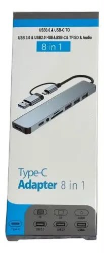 ADAPTADOR HUB 8 EN 1 A 4 USB