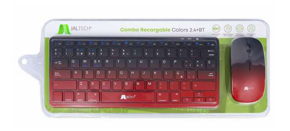 COMBO TECLADO Y MOUSE RECARGABLE 2.4+BT