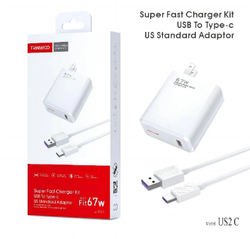 CARGADOR USB + CABLE TIPO C - 67W