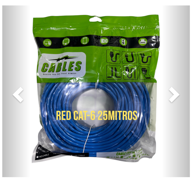 CABLE ROJO CAT-6 DE 25 M RED INTERNET