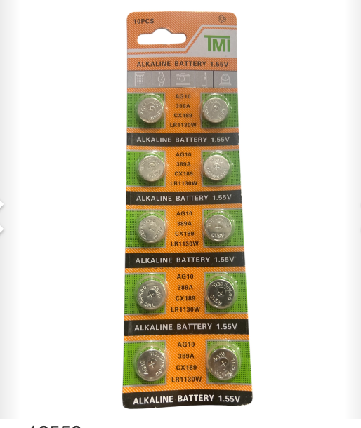 PILAS AG10,389A,LR113W,CX189