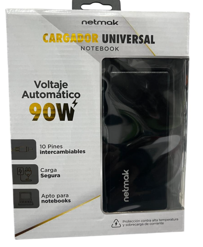 CARGADOR NOTEBOOK UNIVERSAL NETMAK 90W
