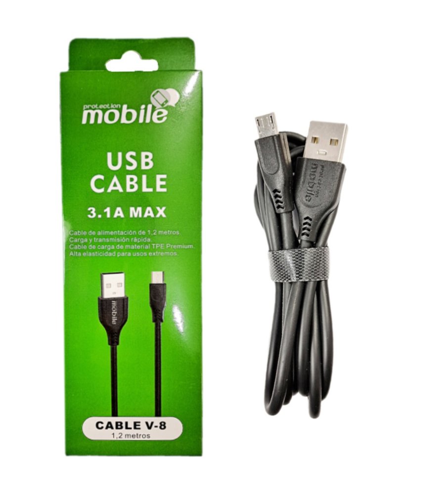 CABLE USB V8 MOBILE 1.2M 3.1A