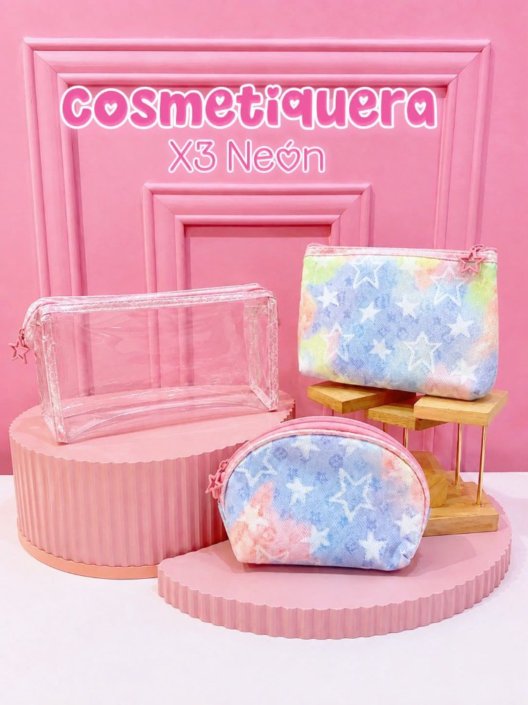 Cosmetiquera x3 neon