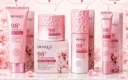Kit Bioaqua con cosmetiquera flor de de cerezo