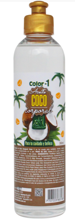 Aceite corporal de coco Color-1 de 240ml