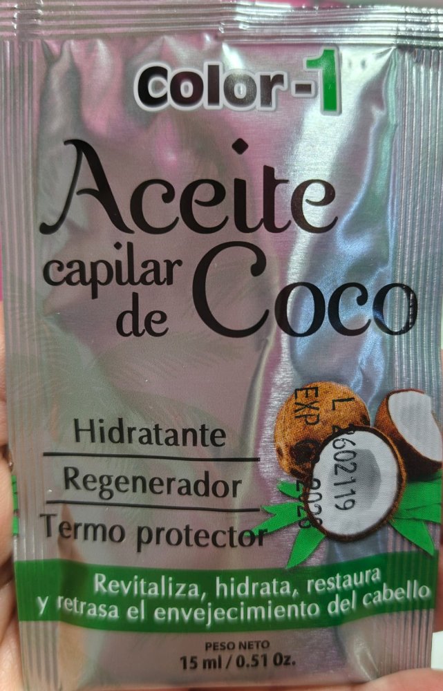 Sachet aceite capilar de coco