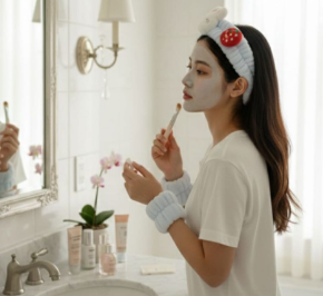 Balaca de skincare con muñequeras