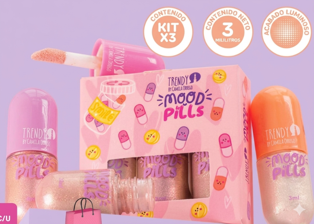 kit gloss x 3 mood pill trendy
