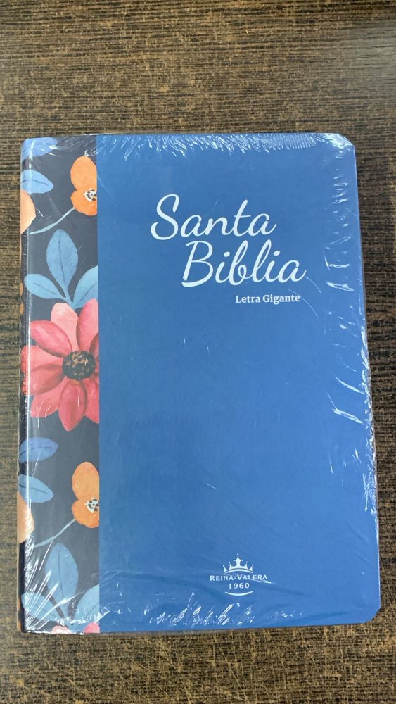 BIBLIA RVR1960 TAPA BLANDA AZUL FLORES