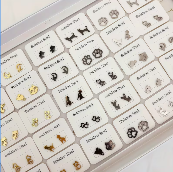 Aretes animalitos acero inoxidable