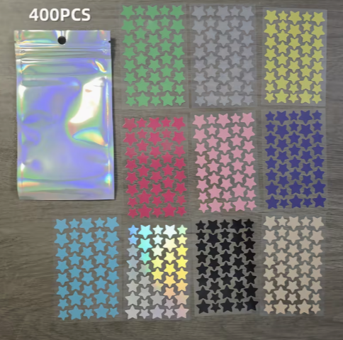 Parches de estrella, 10 colores, 400pz