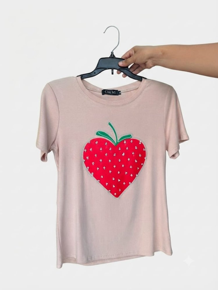 Camisa color Beich con Fresa