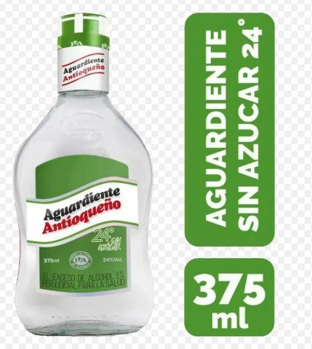 Aguardiente Verde 24° Media 375ml