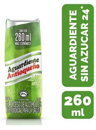 Aguardiente Verde 24° Cuarto 260ml