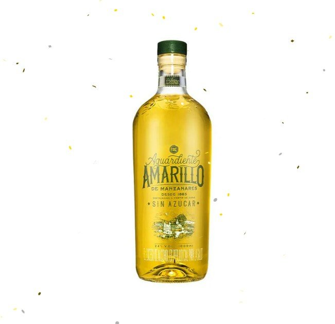 Aguardiente Amarillo de Manzanares Vidrio Litro 1000ml