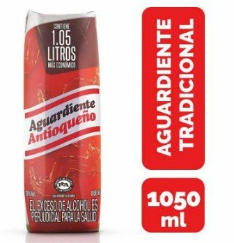 Aguardiente Rojo Tetra Litro 1050ml