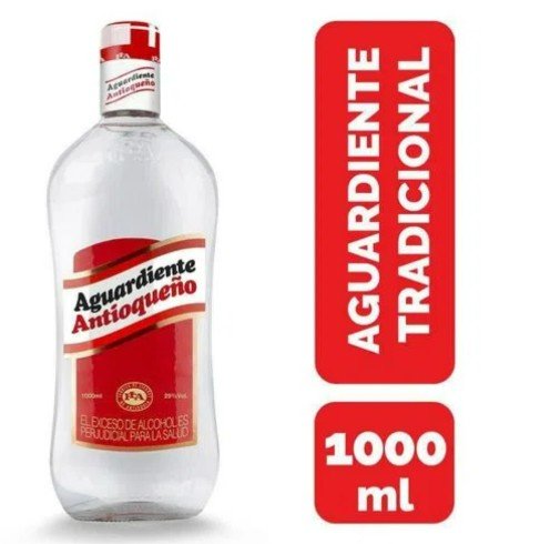 Aguardiente Rojo Litro vidrio 1000ml