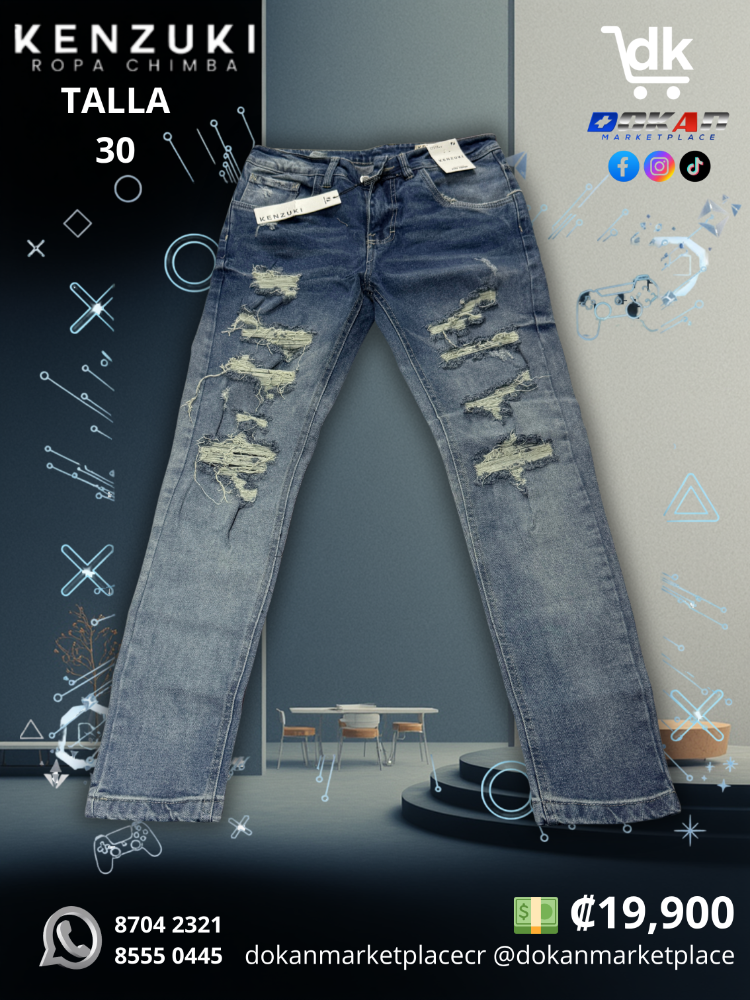 Pantalon Premium Kenzuki	Azul/ Neutro	Slim 30