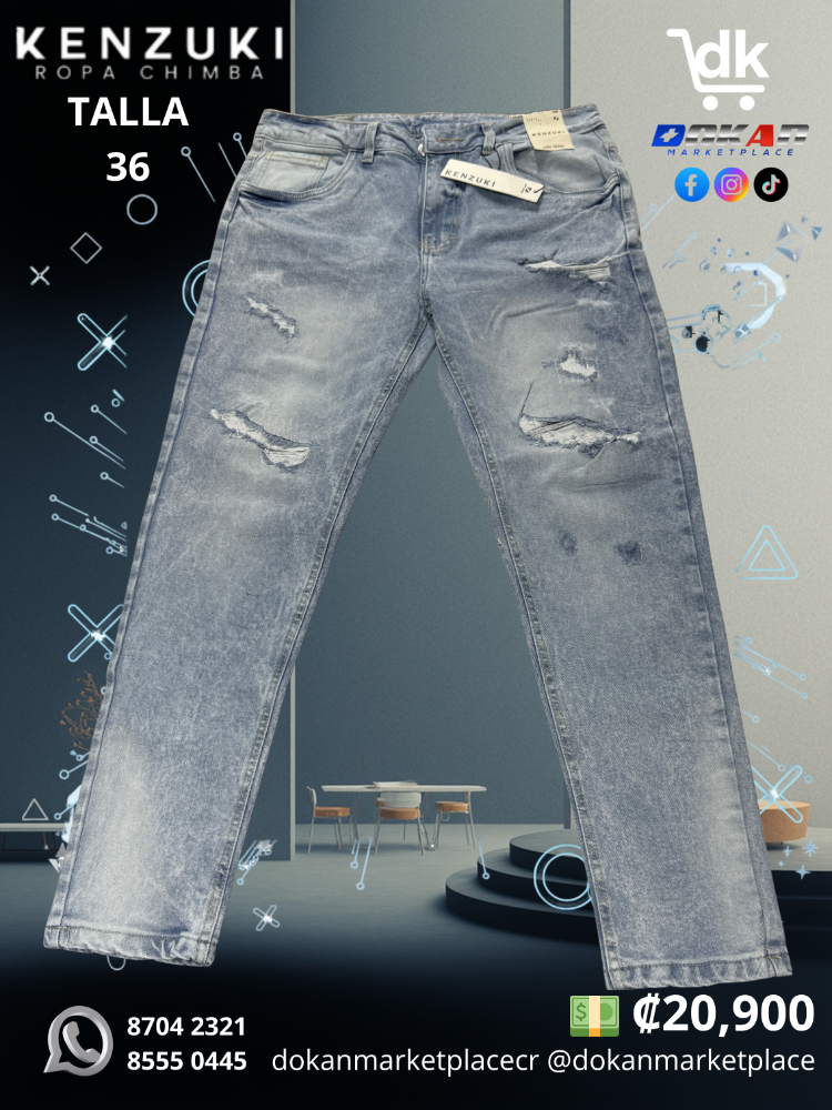 Pantalon Premium Kenzuki	Azul/ Claro Slim 36