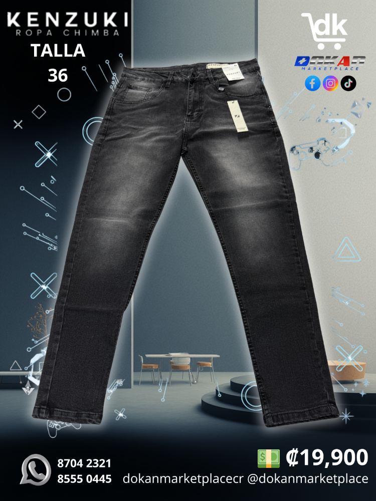 Pantalon Premium Kenzuki	Negro/ Opaco Slim 36