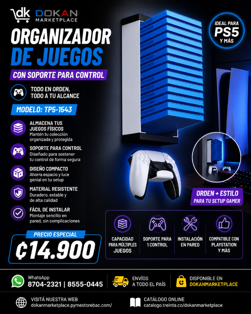 Organizador de Juegos con soporte para Control Storage Stand TP5-1543