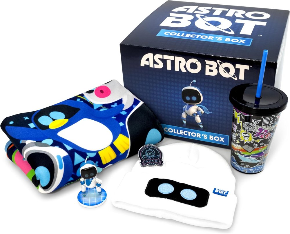 Astro Bot Collectors Gift Box Toy Figure Hat Blanket & More