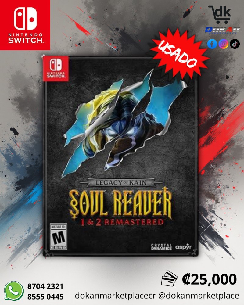 Legacy Of Kain Soul Reaver 1 2 Nintendo Switch Usado