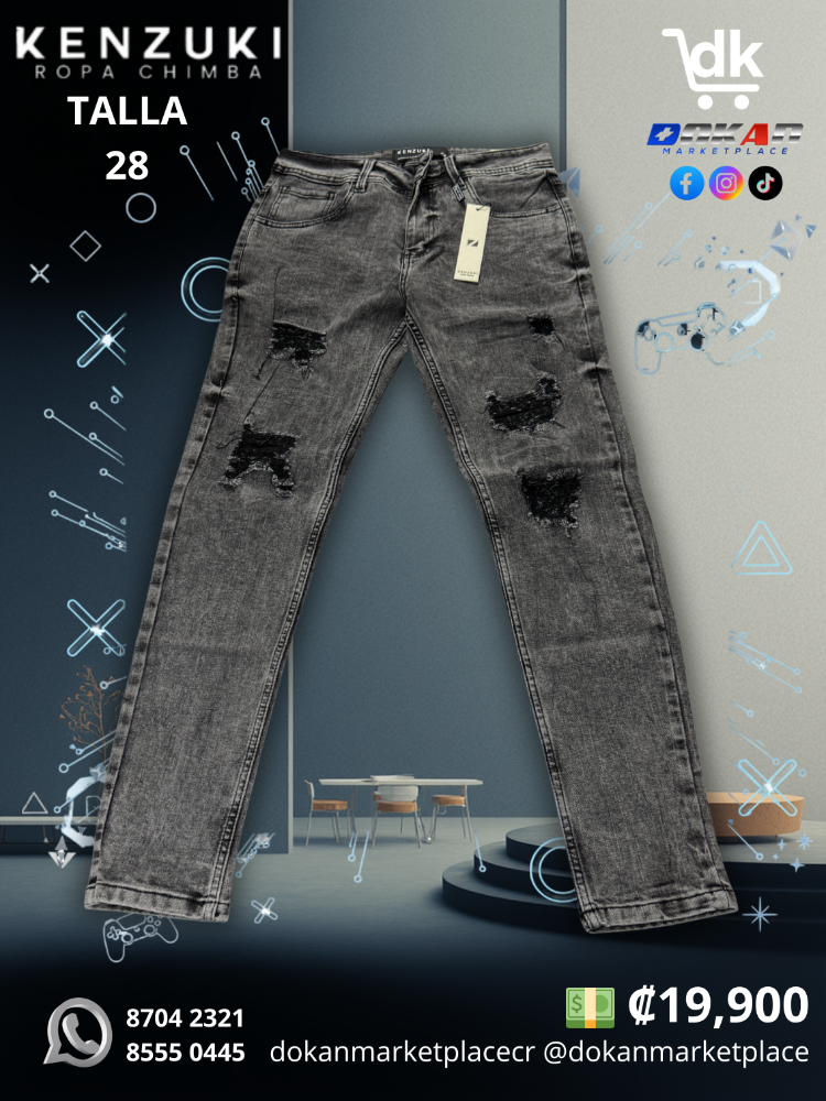 Pantalon Premium Kenzuki	Gris/ Oscuro	Slim 28