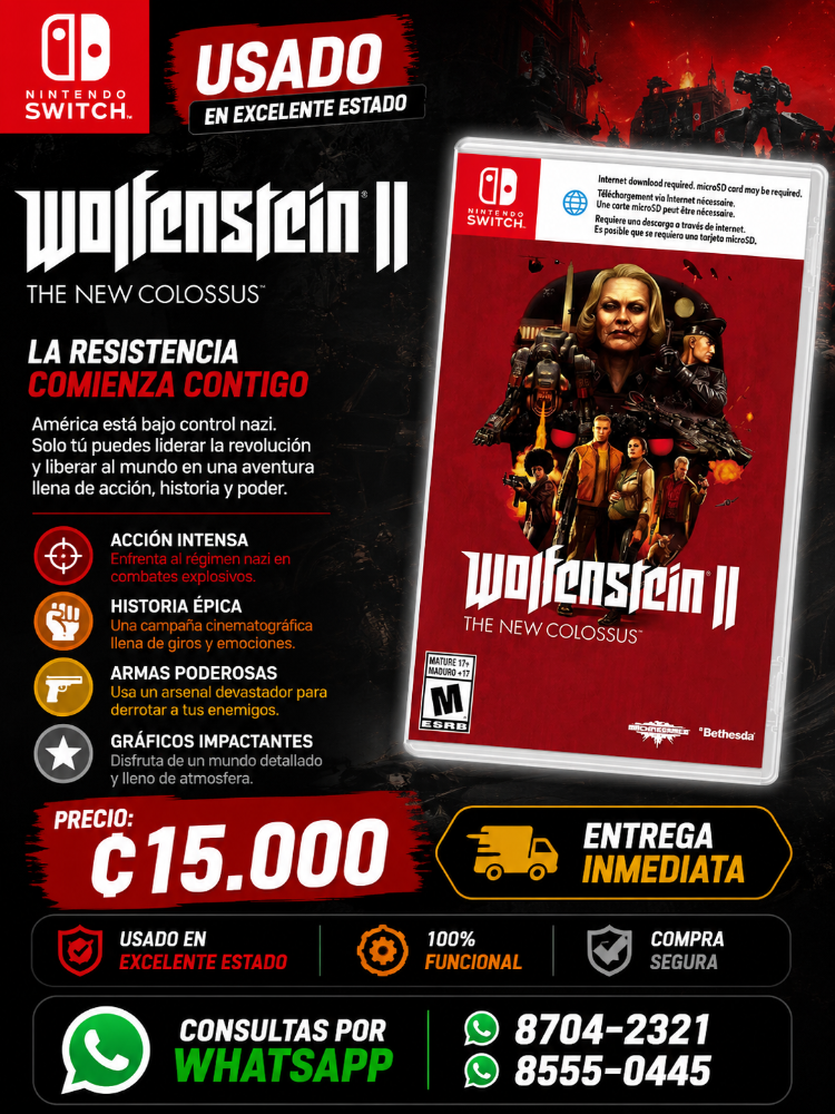 Wolfenstein II: The New Colossus Nintendo Switch Usado