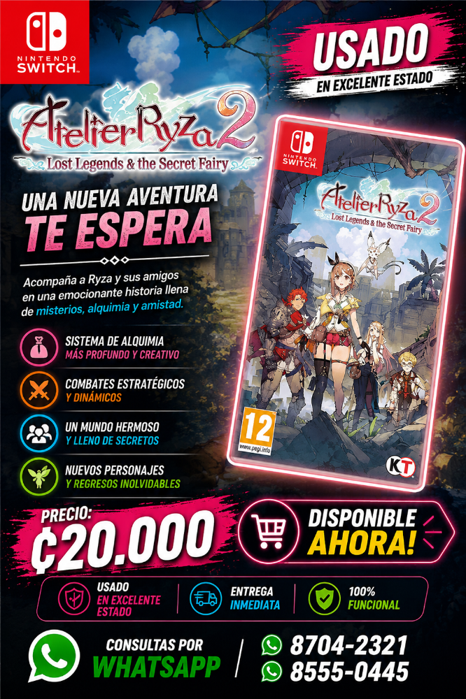Atelier Ryza 2: Lost Legends & The Secret Fairy Nintendo Switch Usado