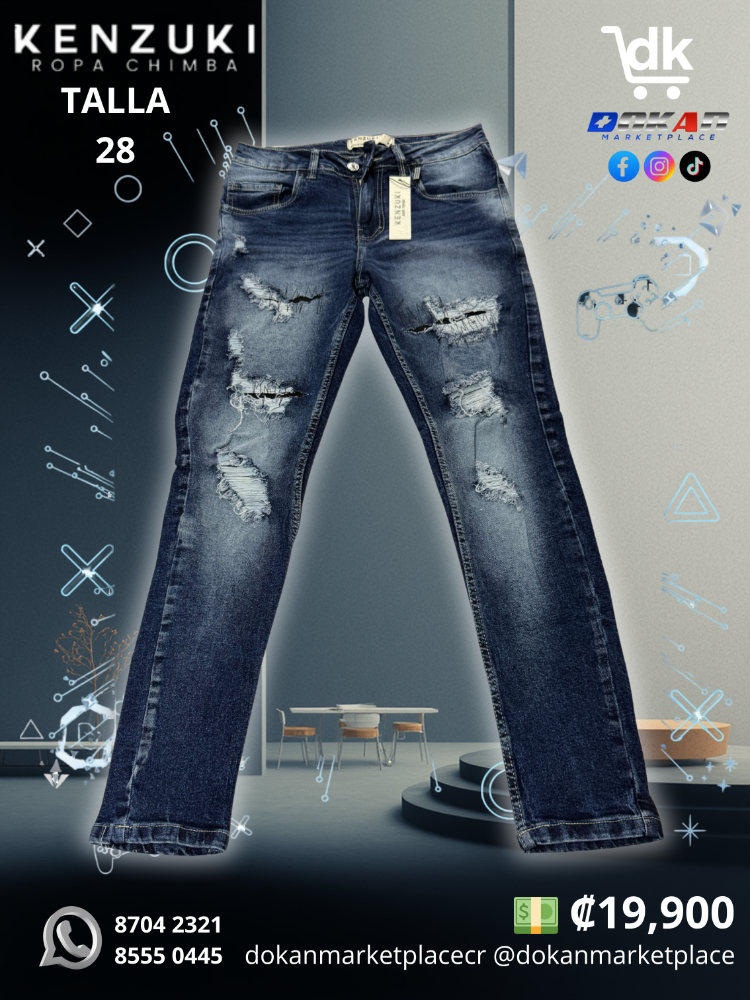 Pantalon Hombre	Kenzuki Azul/ Oscuro	Slim 28