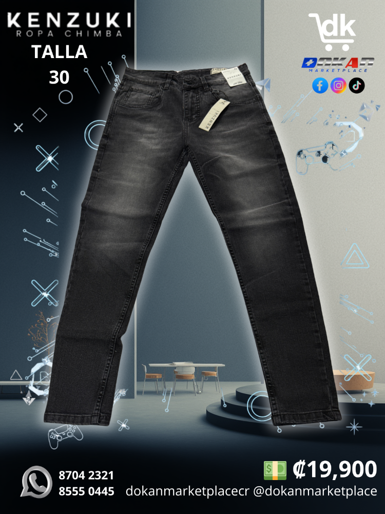 Pantalon Hombre	Kenzuki	Negro/ Opaco Slim 30
