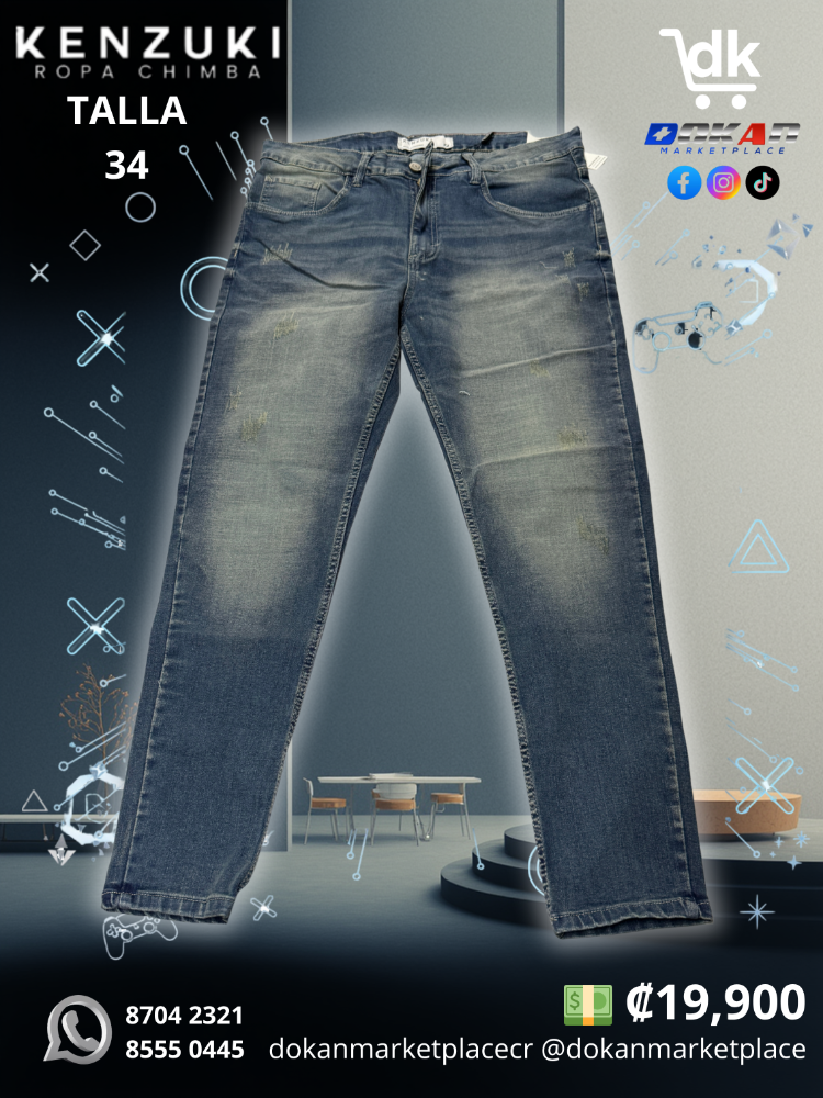 Pantalon Premium	Kenzuki	Azul/ Neutro	Slim	34
