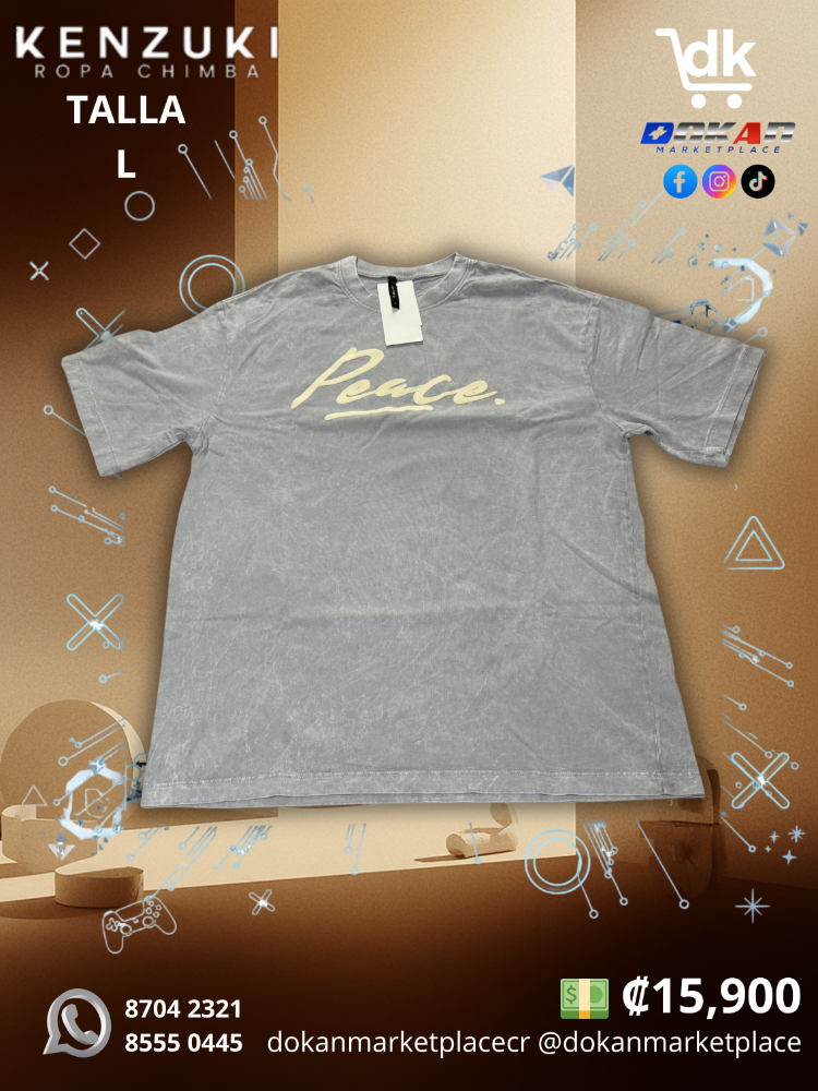 Camiseta Overzize Kenzuki	Gris/ Claro PEACE L