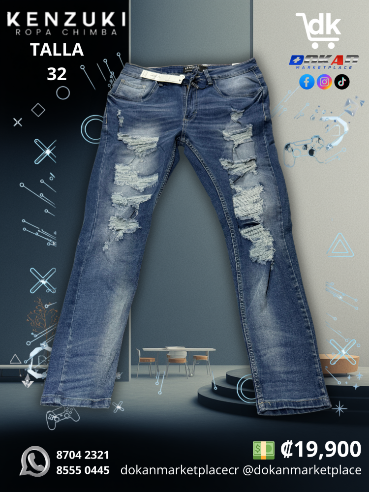 Pantalon Premium Kenzuki	Azul/ Neutro	Slim 32