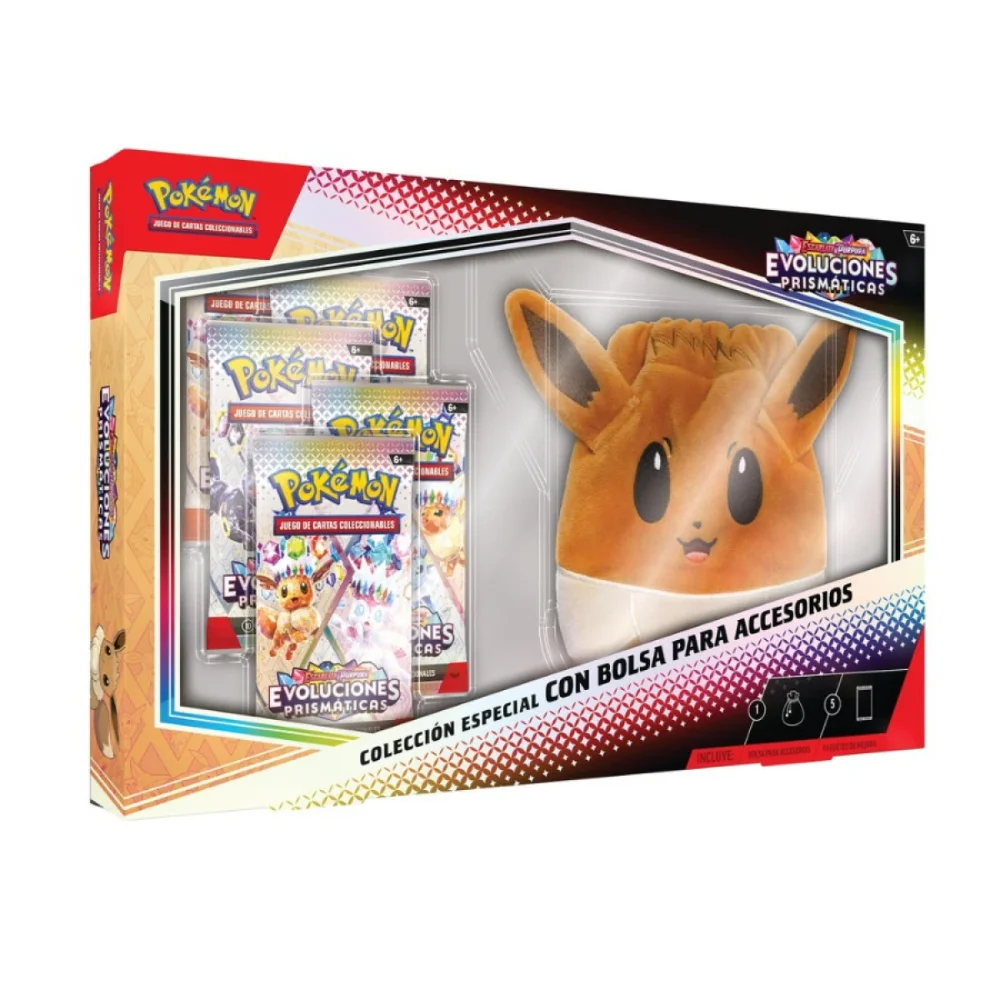 Pokemon TCG Escarlata & Purpura Evoluciones Prismaticas con Bolso Para Accesorios