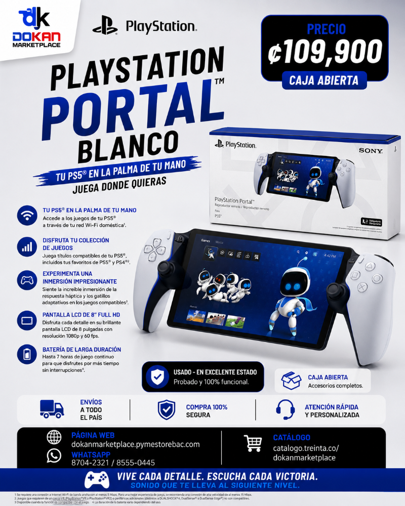 Play Station Portal Blanco Caja Abierta