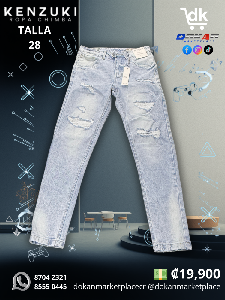 Pantalon Premium Kenzuki	Azul/ Claro Slim 28