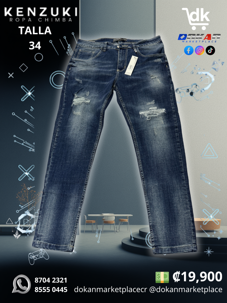 Pantalon Premium Kenzuki	Azul/ Oscuro	Slim 34