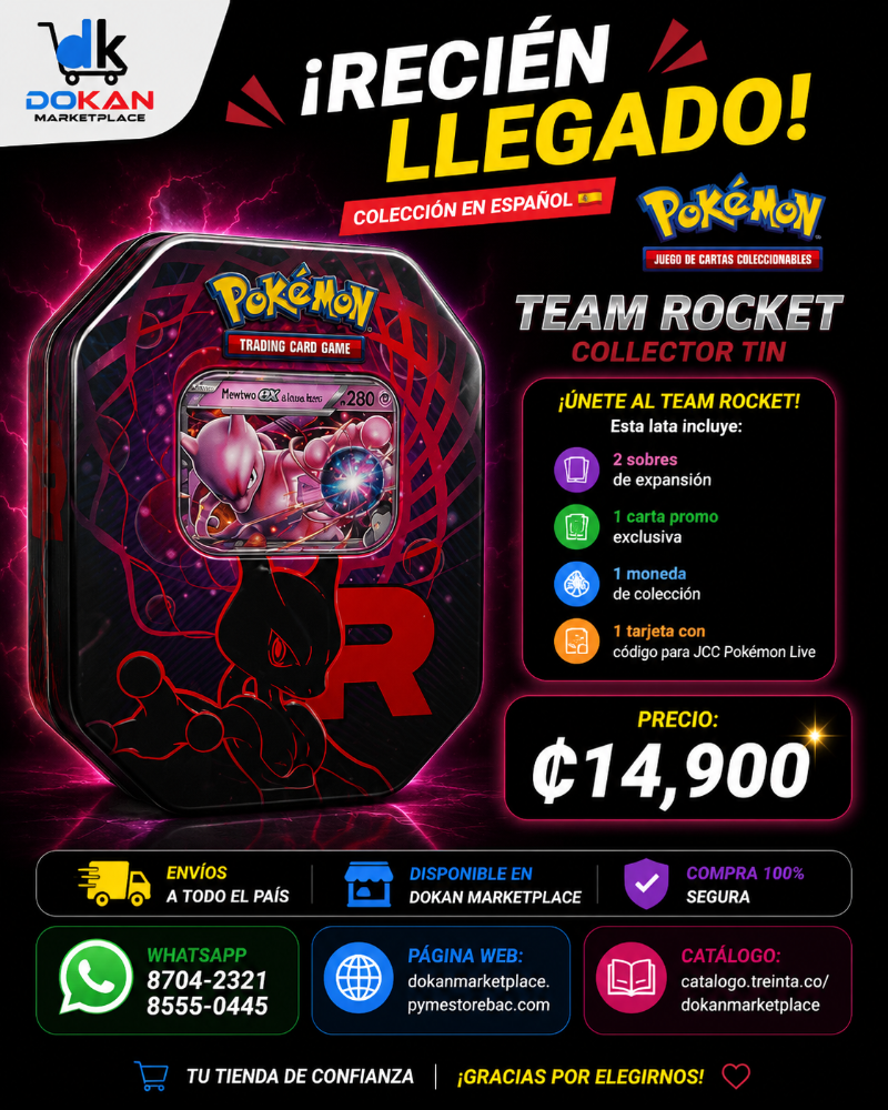 Pokémon TCG Team Rocket Tin Español