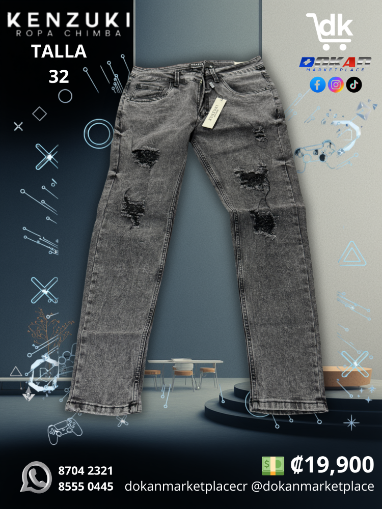Pantalon Premium Kenzuki	Gris	Slim 32