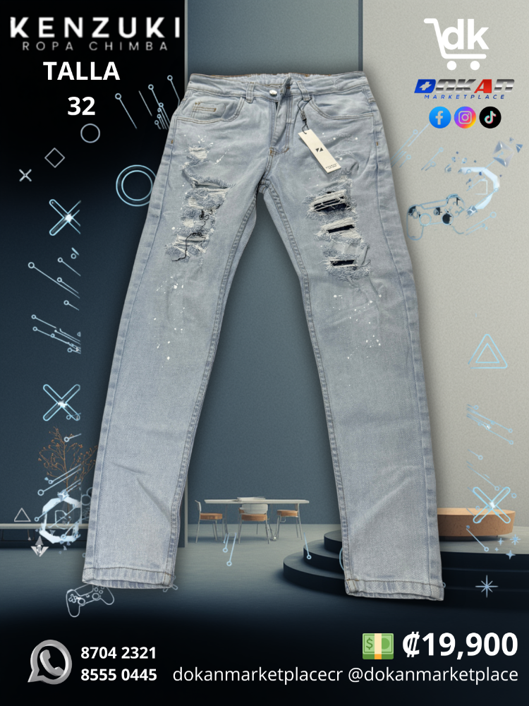 Pantalon Premium Kenzuki	Azul/ Claro Slim 32