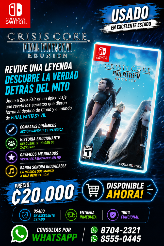 Crisis Core Final Fantasy VII Reunion Nintendo Switch Usado