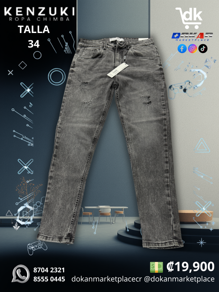 Pantalon Premium	Kenzuki	Gris/ Claro	Slim	34