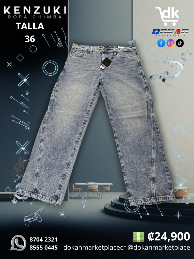 Pantalon Overzize Kenzuki	Azul/ Oscuro	Baggy 36 Unisex